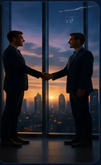 Business partners meeting to discuss a commercial partnership